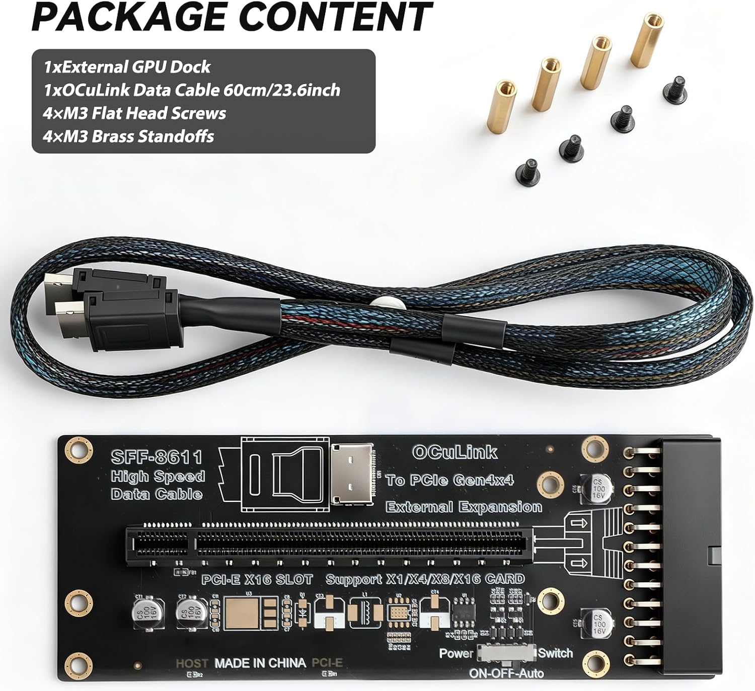 محول OCuLink PCIe 4.0 X4 64Gbp - مراجعة Oculink Egpu Mini Pc وسعره
