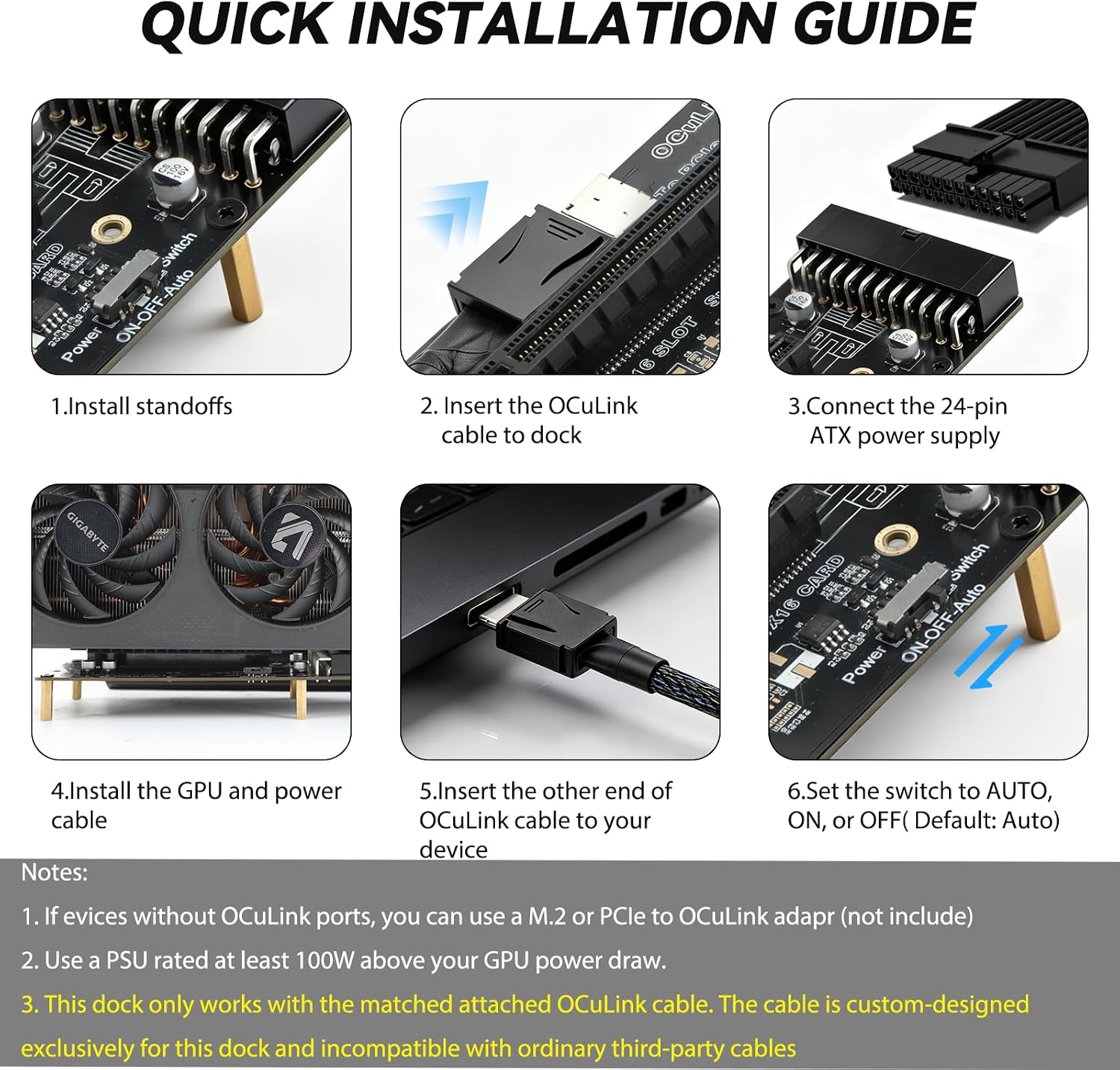 محول OCuLink PCIe 4.0 X4 64Gbp - مراجعة Oculink Egpu Mini Pc وسعره